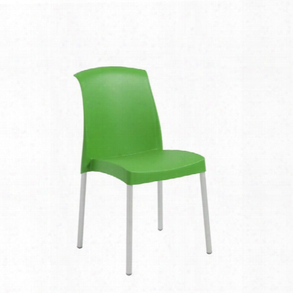 Eurostyle Jenny Stacking Side Chair In Green (set Of 6)