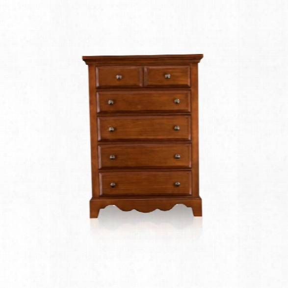 Furniture Of America Fletcher 5 Drawer Chest In Light Walnut