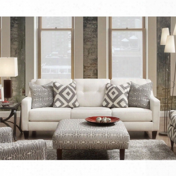 Furniture Of America Gauthier Fabric Tufted Sofa In Ivory