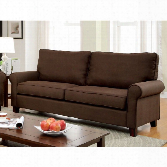 Furniture Of America Lancy Fabric Sofa In Brown