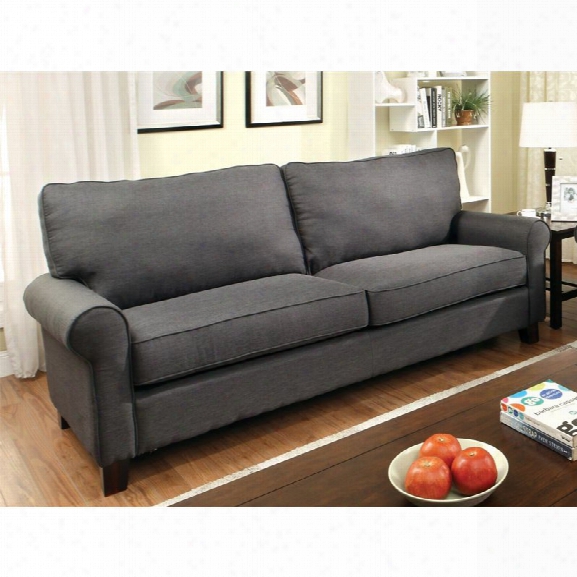 Furniture Of America Lancy Fabric Sofa In Gray