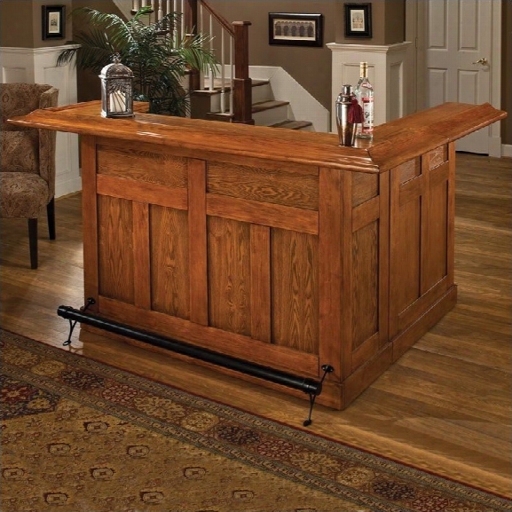 Hillsdale Classic Large Oak Wrap Around Home Bar