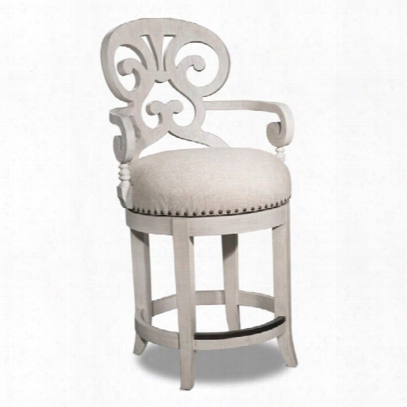 Hooker Furniture Mimosa Cottage 24 Fabric Counter Stool In White