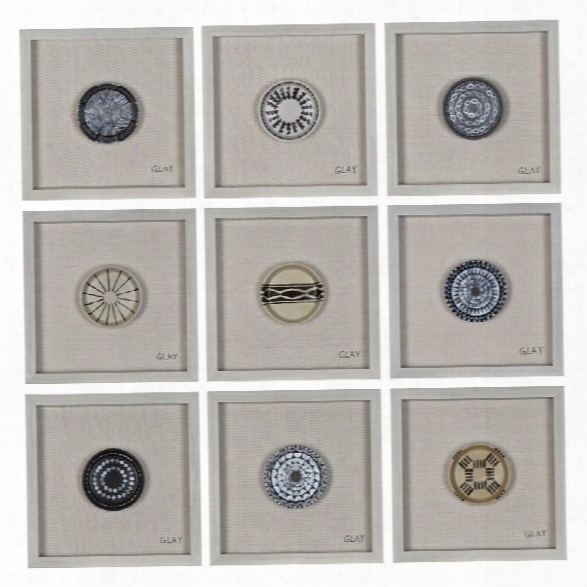 Renwil 9 Piece Buttons Framed Wall Art