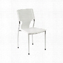 Eurostyle Terry Stacking Side Chair in White Leatherette (Set of 4)