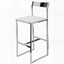 Nuevo Camille 26.5 Leather Counter Stool in White