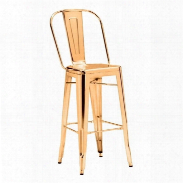 Zuo Elio 46 Bar Stool In Gold (set Of 2)