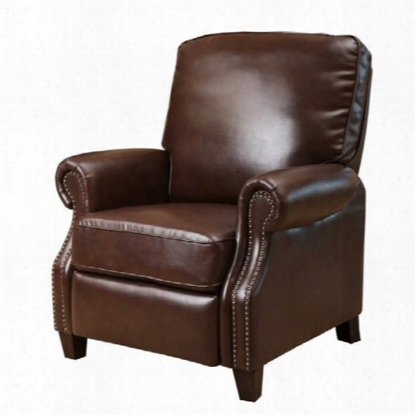 Abbyson Living Clarkton Leather Pushback Recliner In Brown