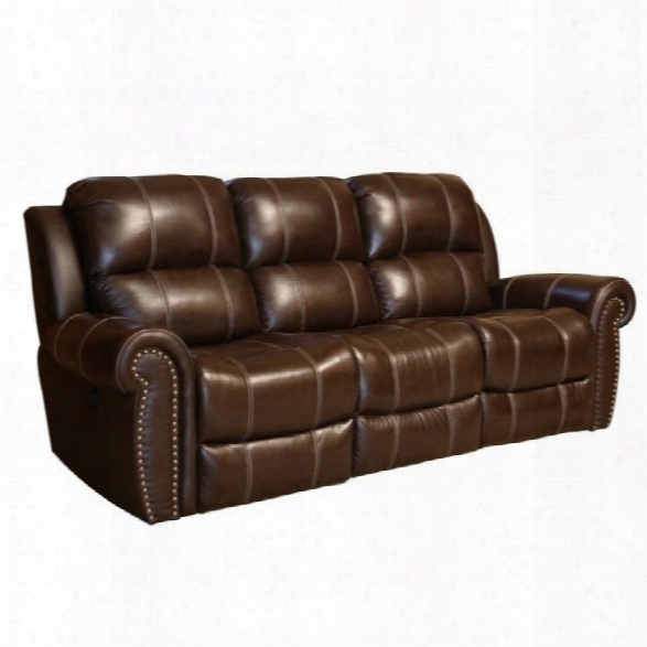 Abbyson Living Kingston Leather Power Reclining Sofa In Brown
