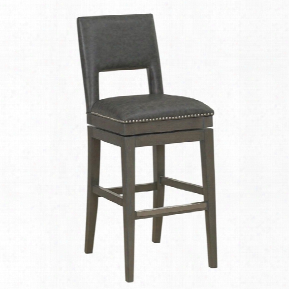American Heritage Tristan 30 Leather Bar Stool In Glacier