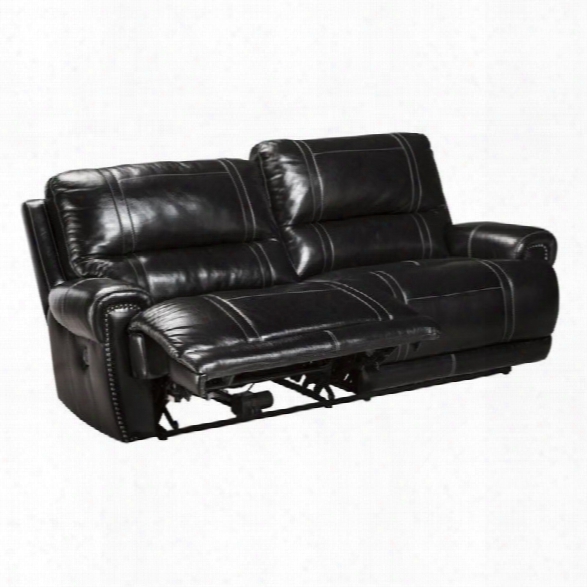 Ashley Paron Leather 2 Seat Power Reclining Sofa In Antique