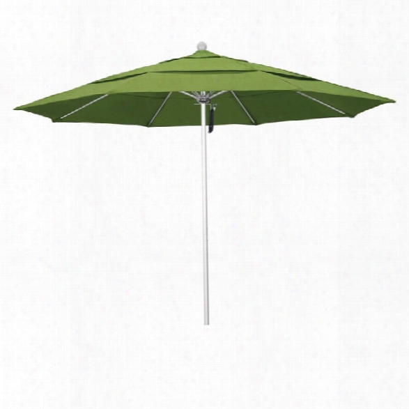 California Umbrella Venture 11' Silver Market Umbrella In Cilantro