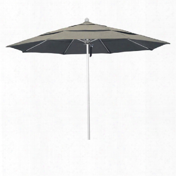 California Umbrella Venture 11' Silver Market Umbrella In Dove