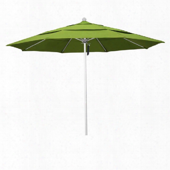 California Umbrella Venture 11' Silver Market Umbrella In Macaw