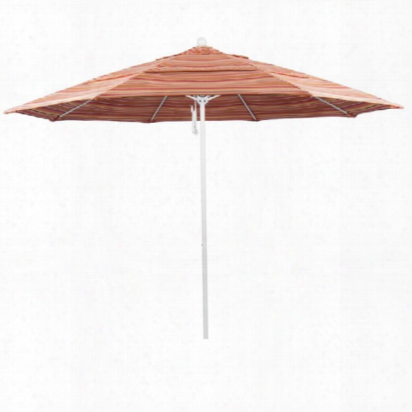 California Umbrella Venture 11' White Market Umbrella In Dolce Mango