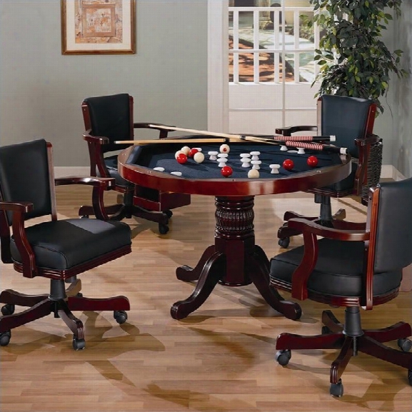Coaster Mitchell 5 Piece 3-in-1 Game Table Set In Cherry