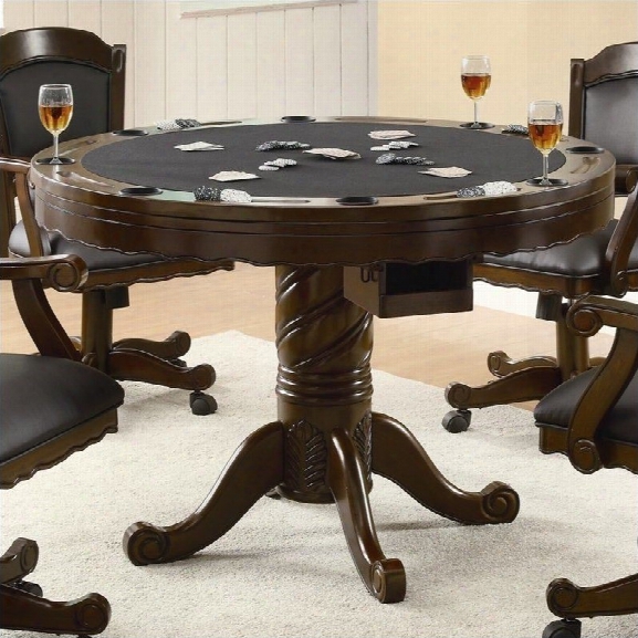 Coaster Turk 3-in-1 Round Poker Table