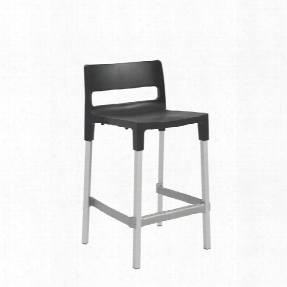 Eurostyle Divo 25.6 Stackable Counter Stool In Anthracite (set Of 4)