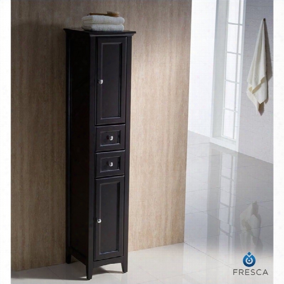 Fresca Oxford Tall Bathroom Linen Cabinet In Espresso