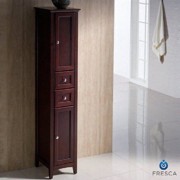 Fresca Oxford Tall Bathroom Linen Cabinet In Mahogany