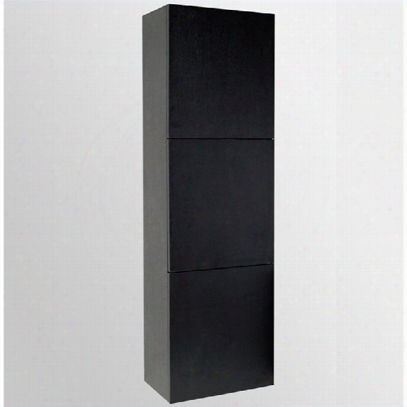 Fresca Senza Bathroom Linen Side Cabinet With Large Storage Areas In Black