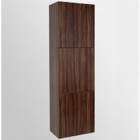 Fresca Senza Bathroom Linen Side Cabinet With Large Storage Areas In Walnut