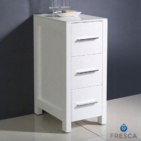 Fresca Torino Bathroom Linen Side Cabinet In White