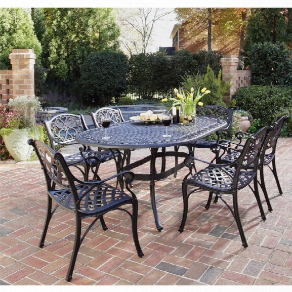 Home Styles Biscayne 7 Piece Dining Set In Black Finish