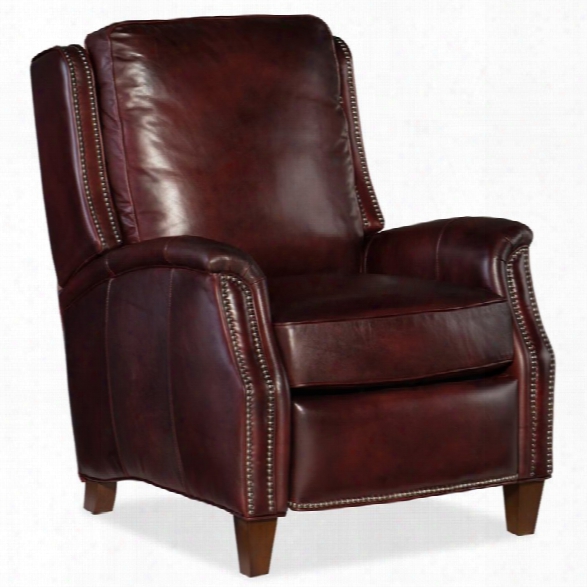Hooker Furniture Amberly Leather Recliner In Checkmate Defense