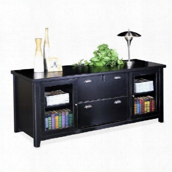 Kathy Ireland Home By Martin Tribeca Loft Black Storage Credenza