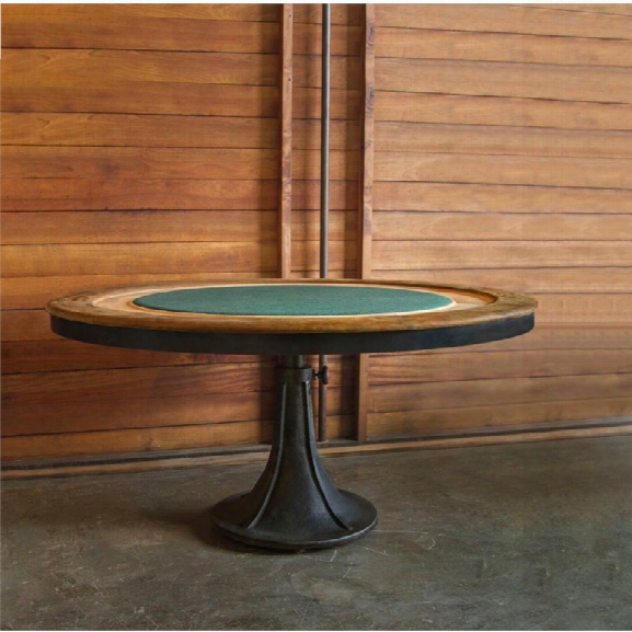 Nuevo Round Poker Table In Raw Oak