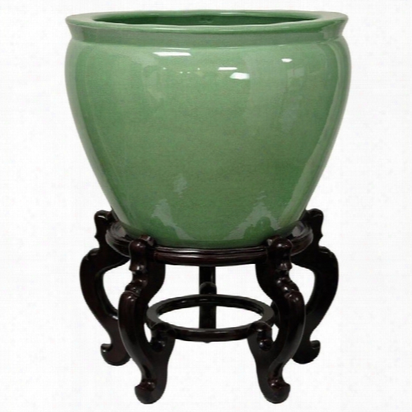 Oriental Furniture 20 Fishbowl In Celadon