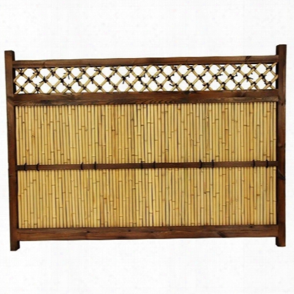 Oriental Furniture 4' X 5.5' Zen Garden Fence In Natural