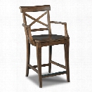 Hooker Furniture Rob Roy 24 Counter Stool in Medium Wood