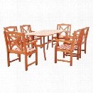 Vifah Malibu 7 Piece Patio Dining Set in Natural