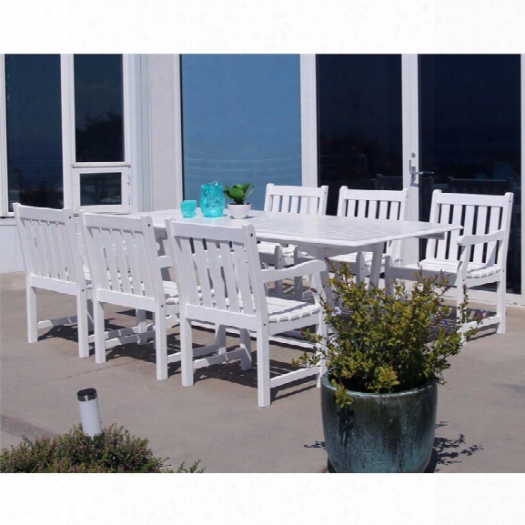 Vifah Bradley 7 Piece Extendable Patio Dining Set In White