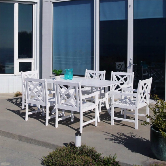 Vifah Bradley 7 Piece Patio Dining Set In White