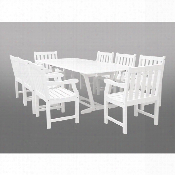 Vifah Bradley 9 Piece Extendable Patio Dining Set In White