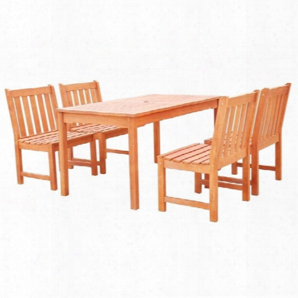 Vifah Malibu 5 Piece Patio Dining Set In Natural