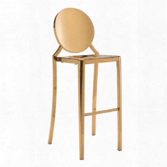 Zuo Eclispe 44.9 Bar Stool In Gold (set Of 2)