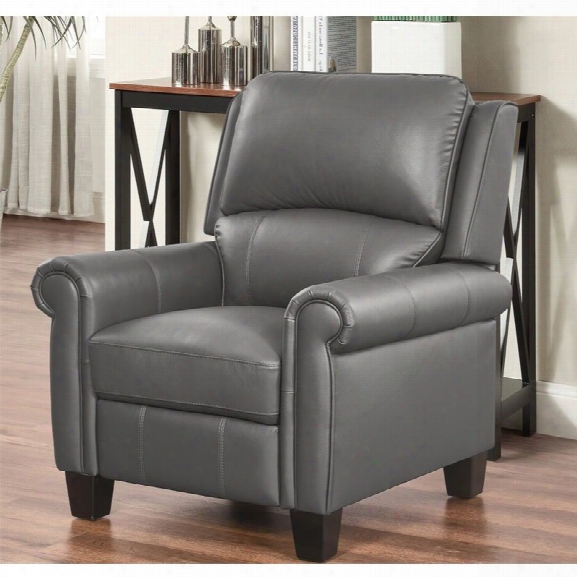 Abbyson Living Frankie Pushback Leather Recliner In Gray