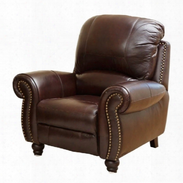 Abbyson Living Herzina Leather Pushback Reclining Armchair