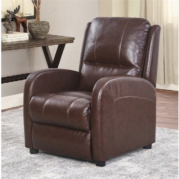 Abbyson Living Jenessee Pushback Leather Recliner In Brown