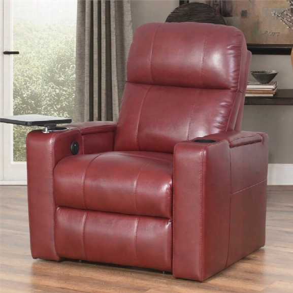 Abbyson Living Michelle Power Leather Recliner In Red