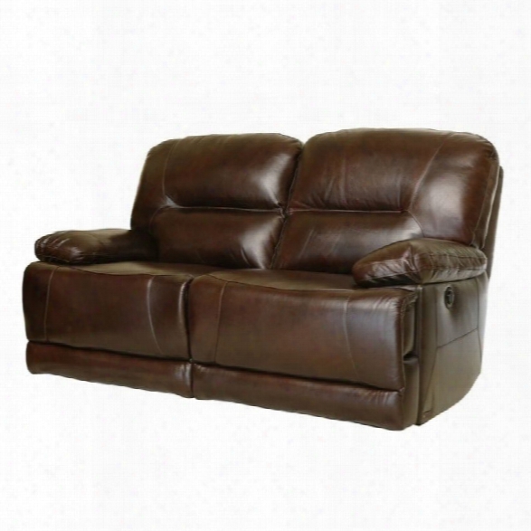 Abbyson Living Rio Reclining Hand Rubbed Leather Loveseat In Brown
