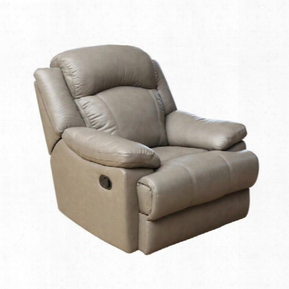 Abbyson Living Warwick Leather Recliner In Grey