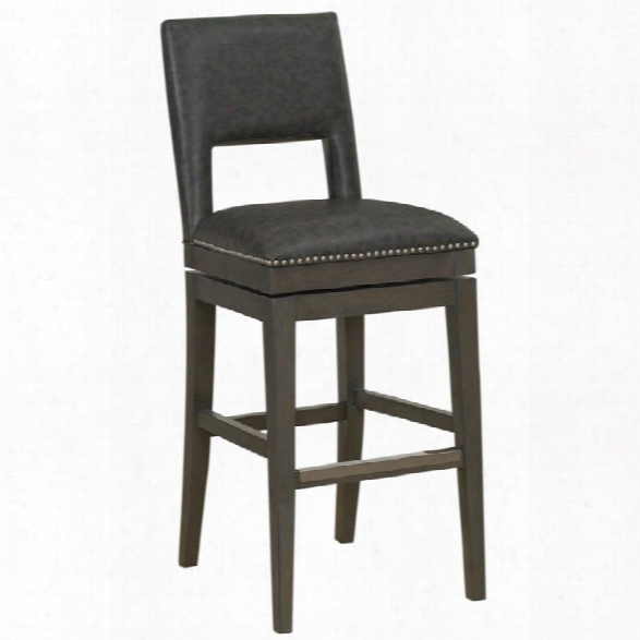 American Heritage Tristan 26 Leather Counter Stool In Glacier