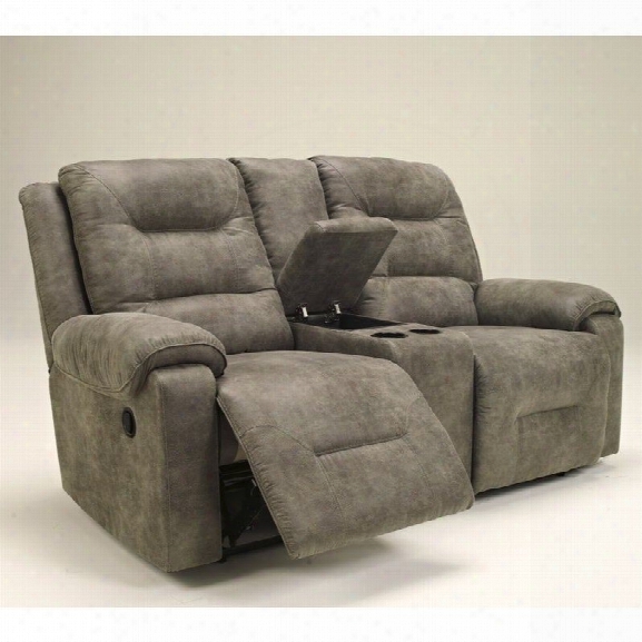 Ashley Furniture Rotation Double Power Reclining Loveseat In Smoke