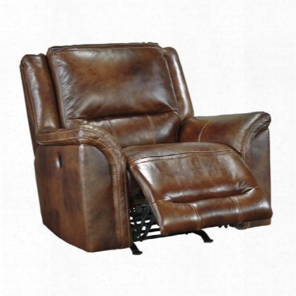 Ashley Jayron Leather Power Rocker Recliner In Harness