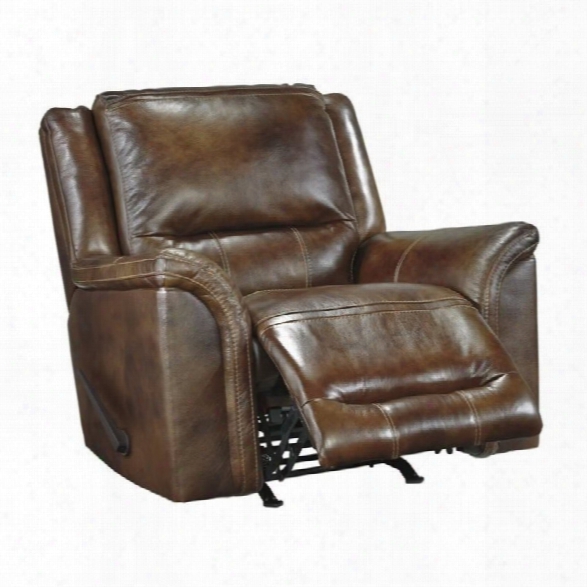 Ashley Jayron Leather Rocker Recliner In Harness